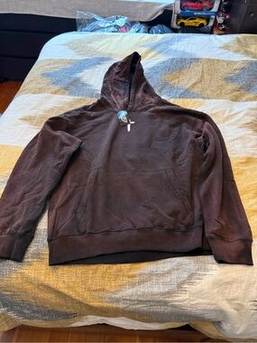 Ringspun Men's Rust Color Pullover Hoodie Size M
